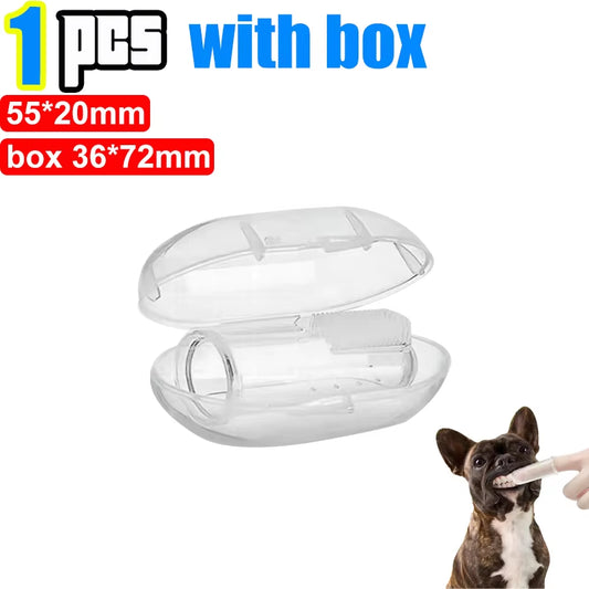 Silicone Soft Pet Finger Cuff Toothbrushes Dog Brush Bad Breath Tartar Teeth Care Tool Cat Cleaning Scrub Silicagel Pet Supplies